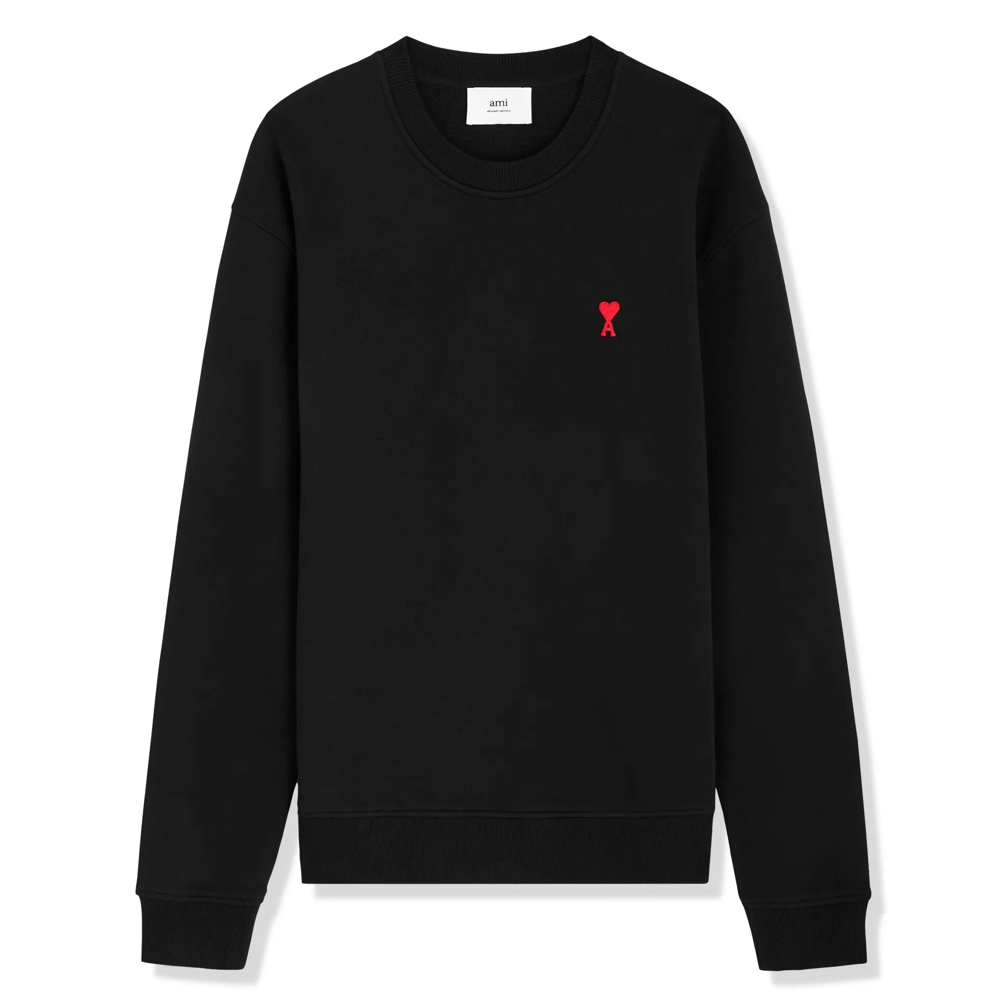 Front View of Ami Paris Ami De Coeur Black Sweatshirt